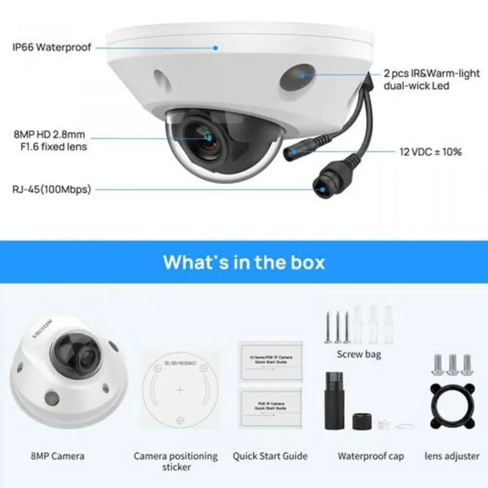 Viklyn 8MP Fixed Dome PoE Cameras